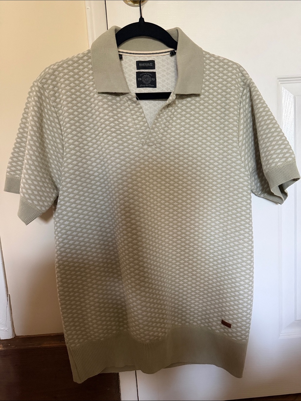 Men's Green Patterned Polo Shirt